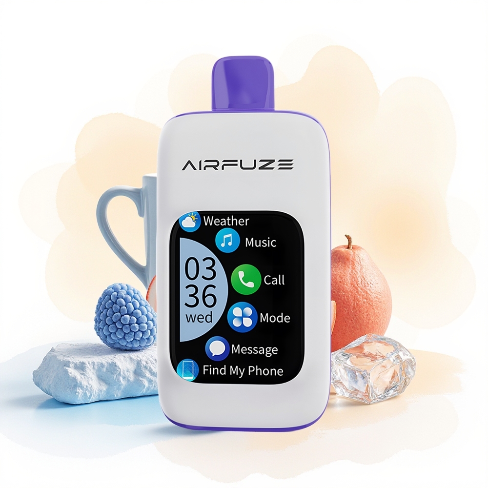 Wholesale Poland AirFuze Smart 30000 Puffs Wyświetlacz TFT z ekranem dotykowym Blue Razz Ice
