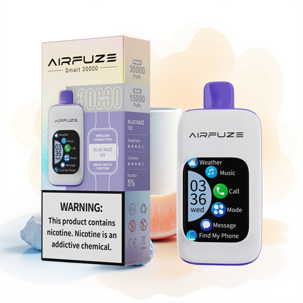 Wholesale Poland AirFuze Smart 30000 Puffs Wyświetlacz TFT z ekranem dotykowym Blue Razz Ice