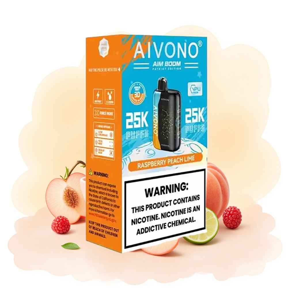 Wholesale Poland Aivono Aim Boom 25000 Puffs 28ml Malinowa Brzoskwinia Limonka
