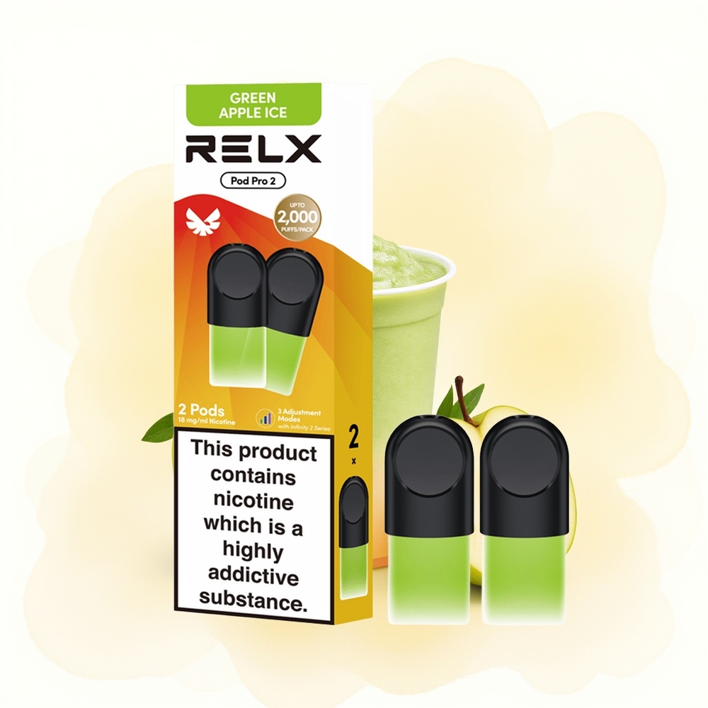 Wholesale Poland RELX Pod Pro 2 600 Puffs 1.9ml Zielone Jabłko Lód