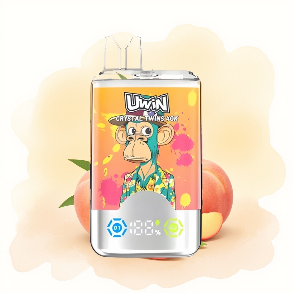 Wholesale Poland UWIN Crystal Twins 40000 Puffs 32ml Brzoskwiniowy Mango Ananas Red Bull
