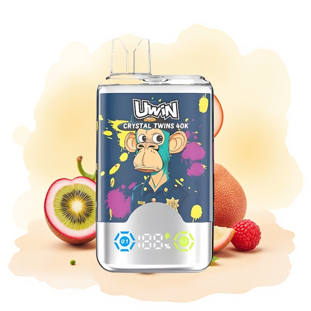 Wholesale Poland UWIN Crystal Twins 40000 Puffs Podwójny Smak Kiwi Marakuja Gujawa Borówka Malina