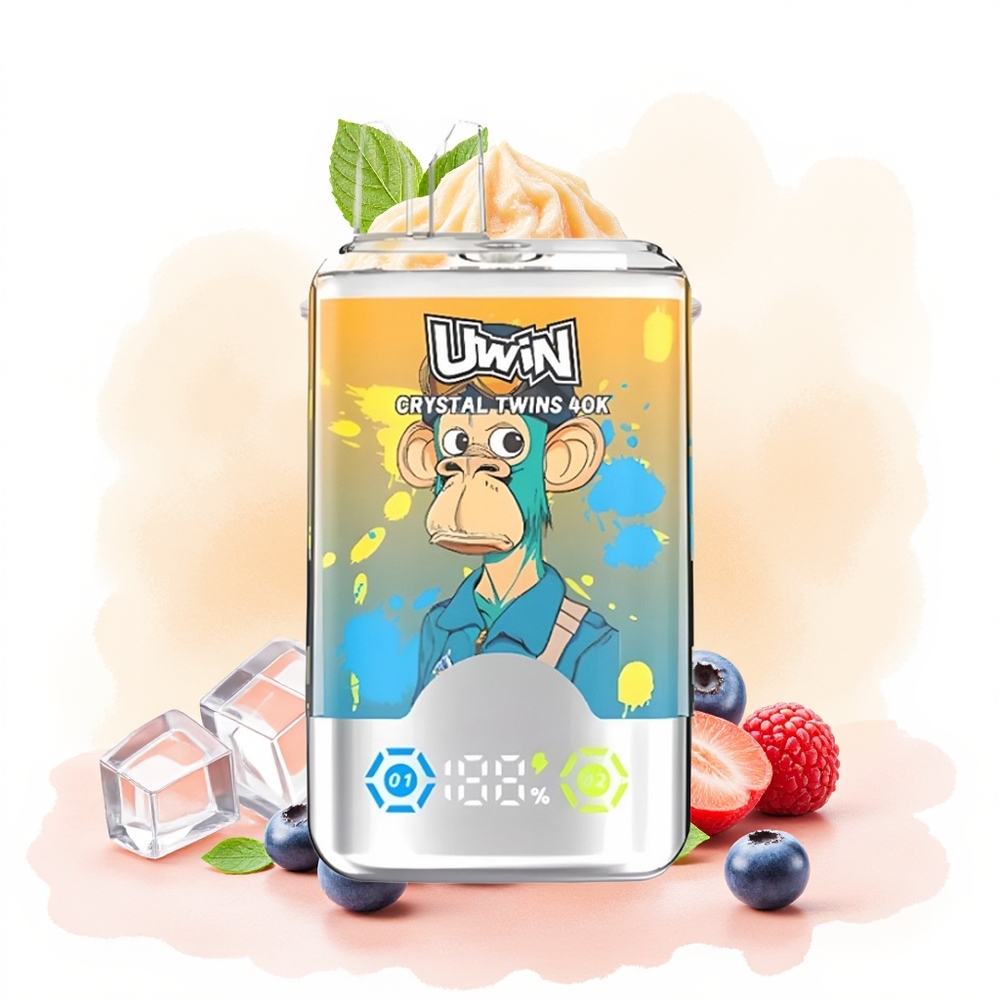 Wholesale Poland UWIN Crystal Twins 40000 Puffs Rechargeable Jagoda Malina Wiśnia Lód