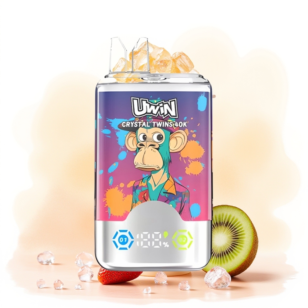 Wholesale Poland UWIN Crystal Twins 40000 Puffs Truskawka Kiwi Lód Winogronowy