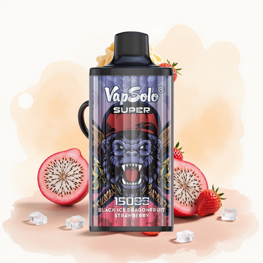 Wholesale Poland Vapsolo Super 15000 Puffs 850mah Black Ice Dragonfruit Truskawka