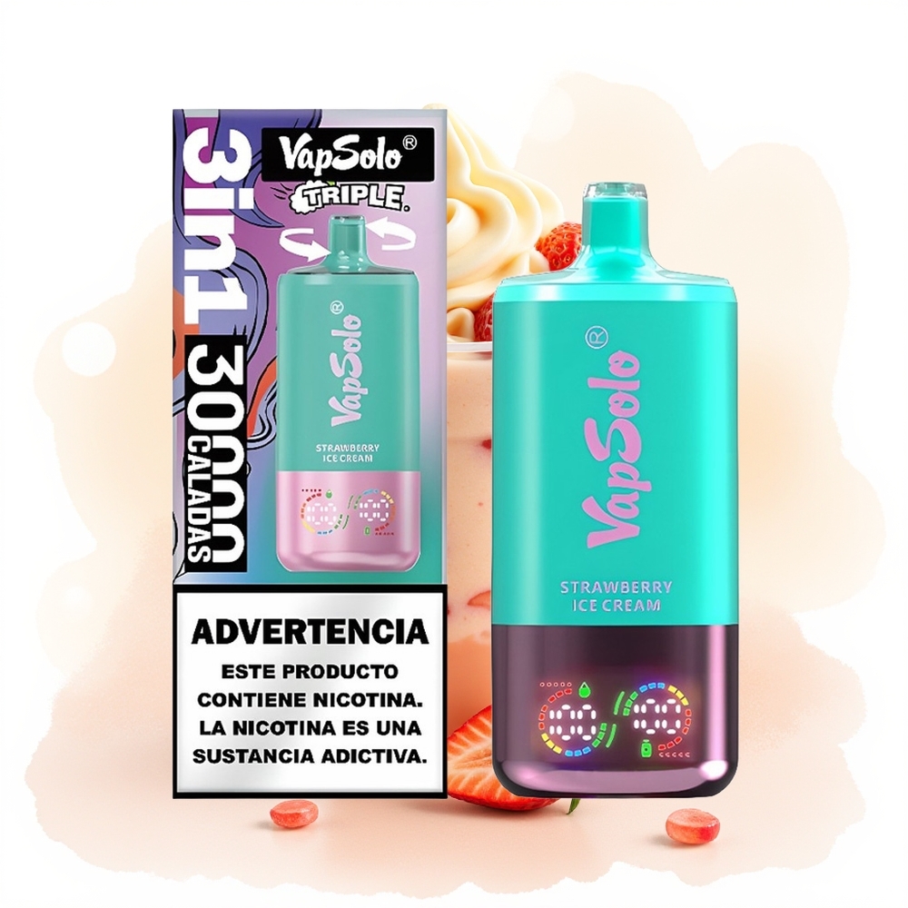 Wholesale Poland Vapsolo Triple 30000 Puffs 3 Oil Tank Lody Truskawkowe