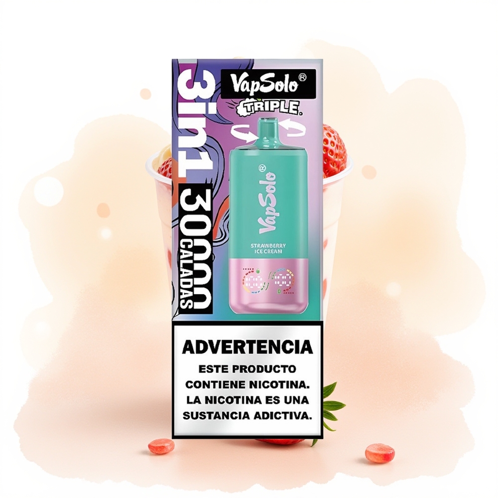 Wholesale Poland Vapsolo Triple 30000 Puffs 3 Oil Tank Lody Truskawkowe