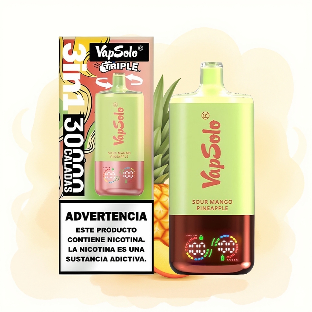 Wholesale Poland Vapsolo Triple 30000 Puffs 40ml Kwaśne Mango Ananas