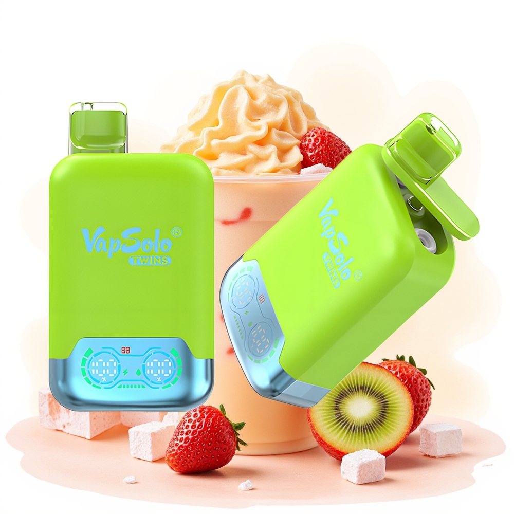 Wholesale Poland Vapsolo Twins 20000 Puffs 40ml Truskawka Kiwi & Truskawka Malina Wiśnia Lód