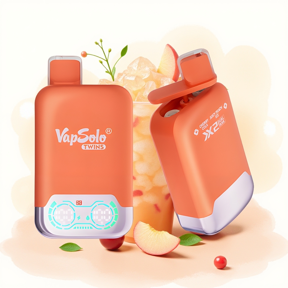 Wholesale Poland Vapsolo Twins 20000 Puffs 40ml Wiśnia Cola & Soczysta Brzoskwiniowa Mrożona