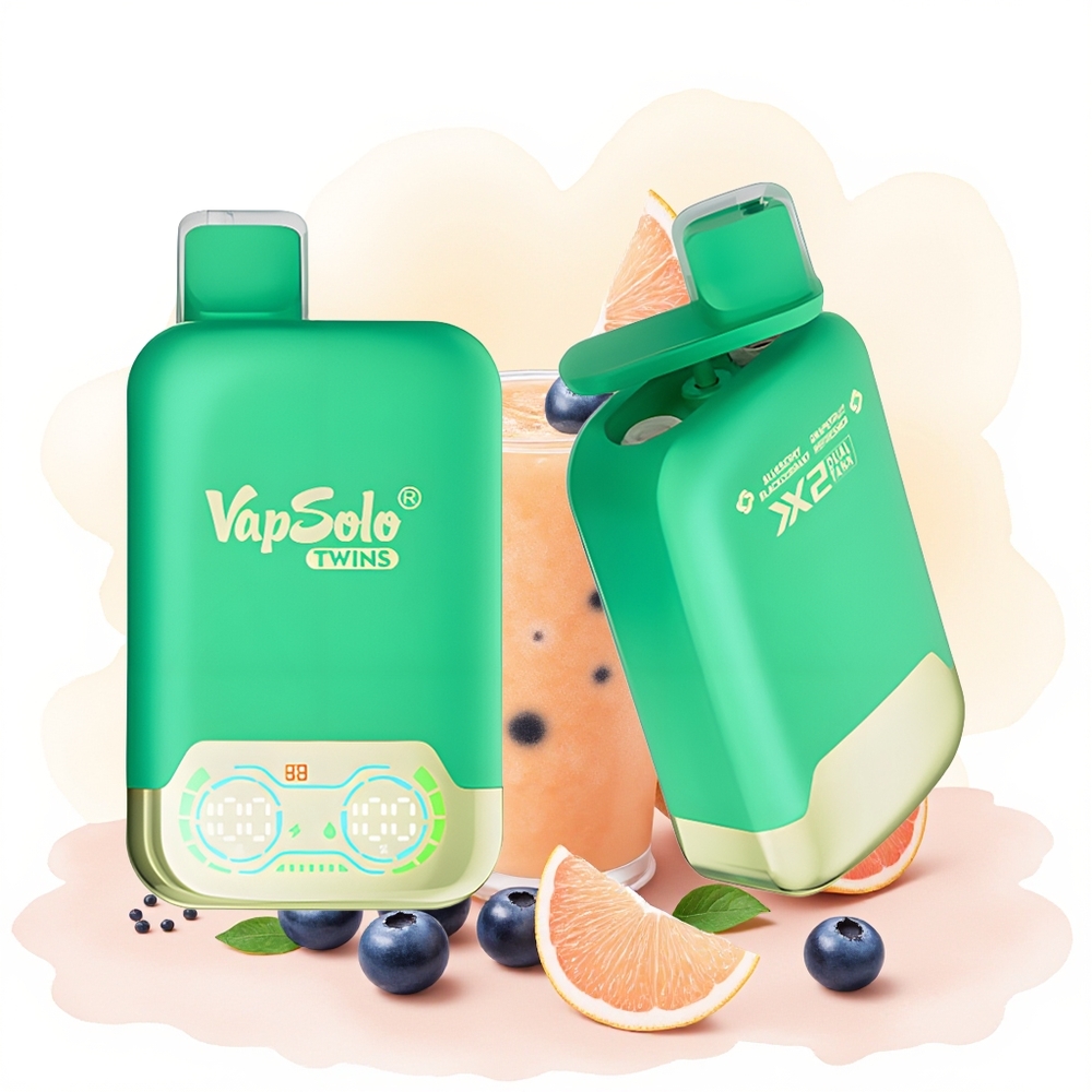 Wholesale Poland Vapsolo Twins 20000 Puffs Podwójny Zbiornik Borówka Czarna Porzeczka & Grejpfrut Orzeźwiający