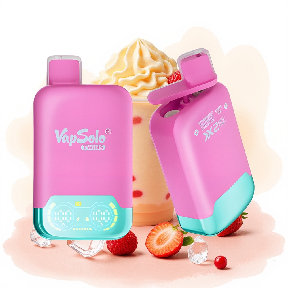 Wholesale Poland Vapsolo Twins 20000 Puffs Strawberry Raspberry Cherry Ice & Grape Ice