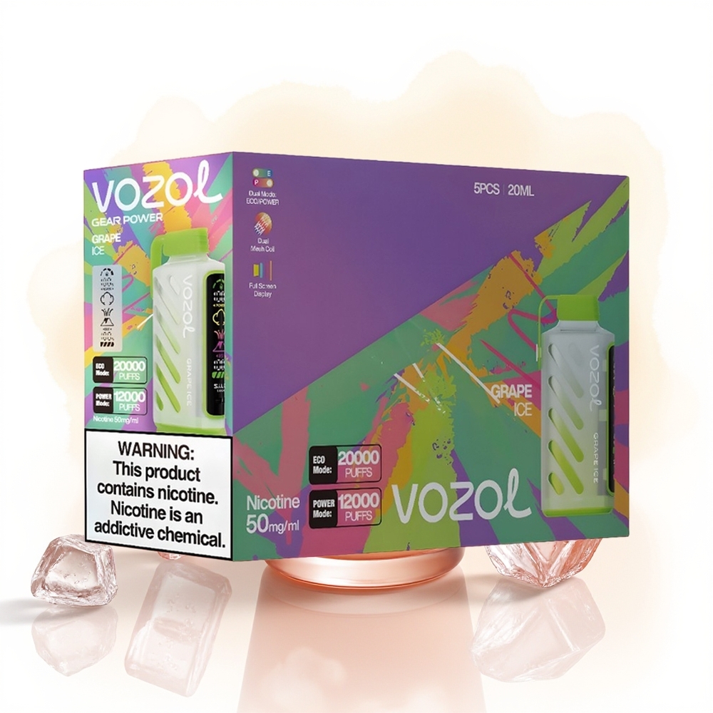 Wholesale Poland VOZOL Gear Power 20000 Puffs Dual Mesh Coil Lód Winogronowy
