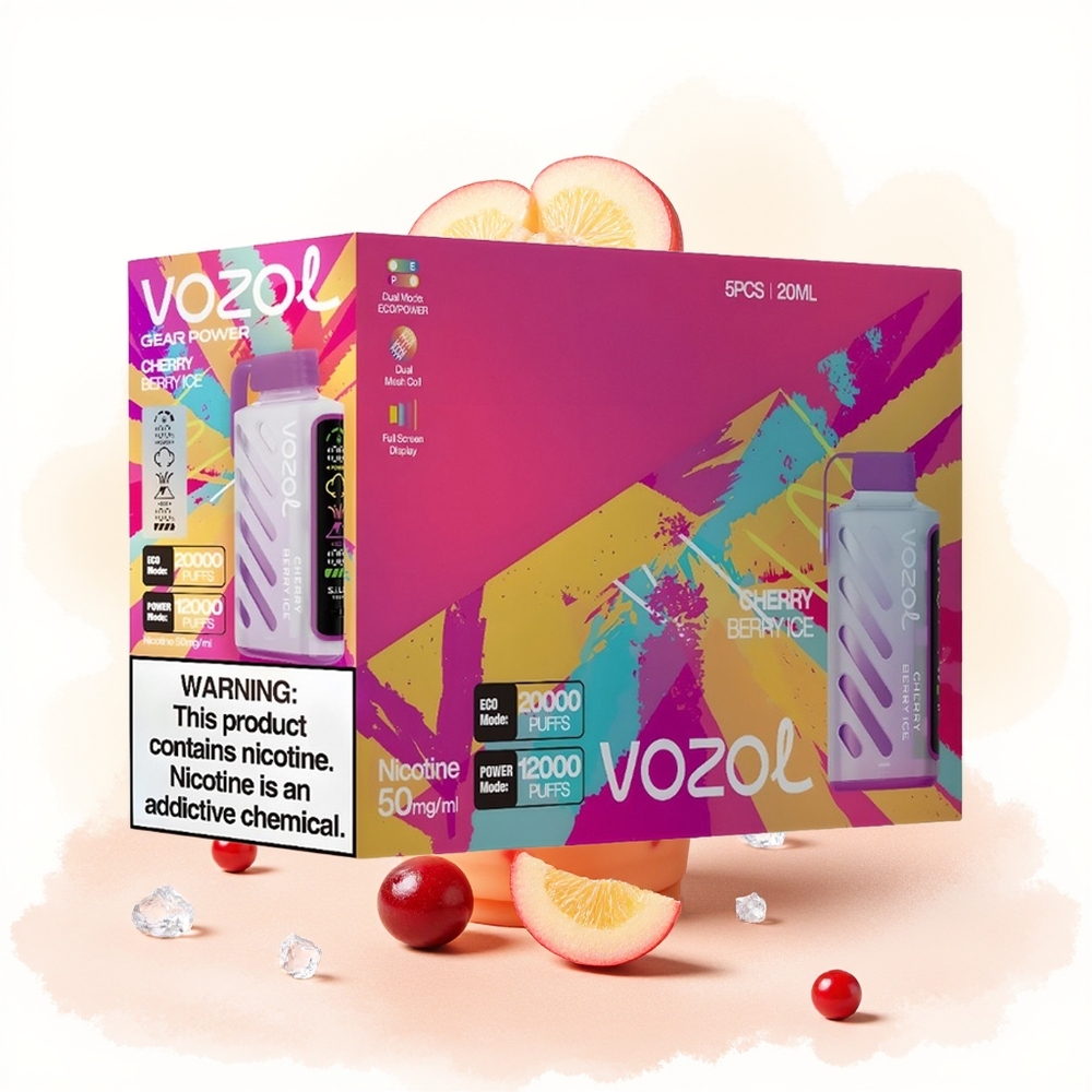 Wholesale Poland VOZOL Gear Power 20000 Puffs Dual Mesh Coil Wiśnia Jagoda Lód
