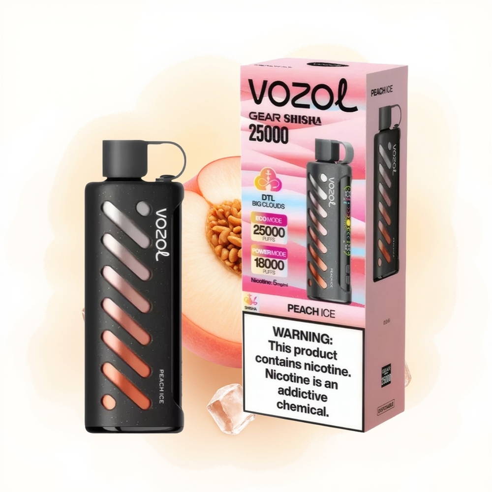 Wholesale Poland VOZOL Gear Shisha 25000 Puffs Dual Mesh Dual Modes Brzoskwiniowy Lód