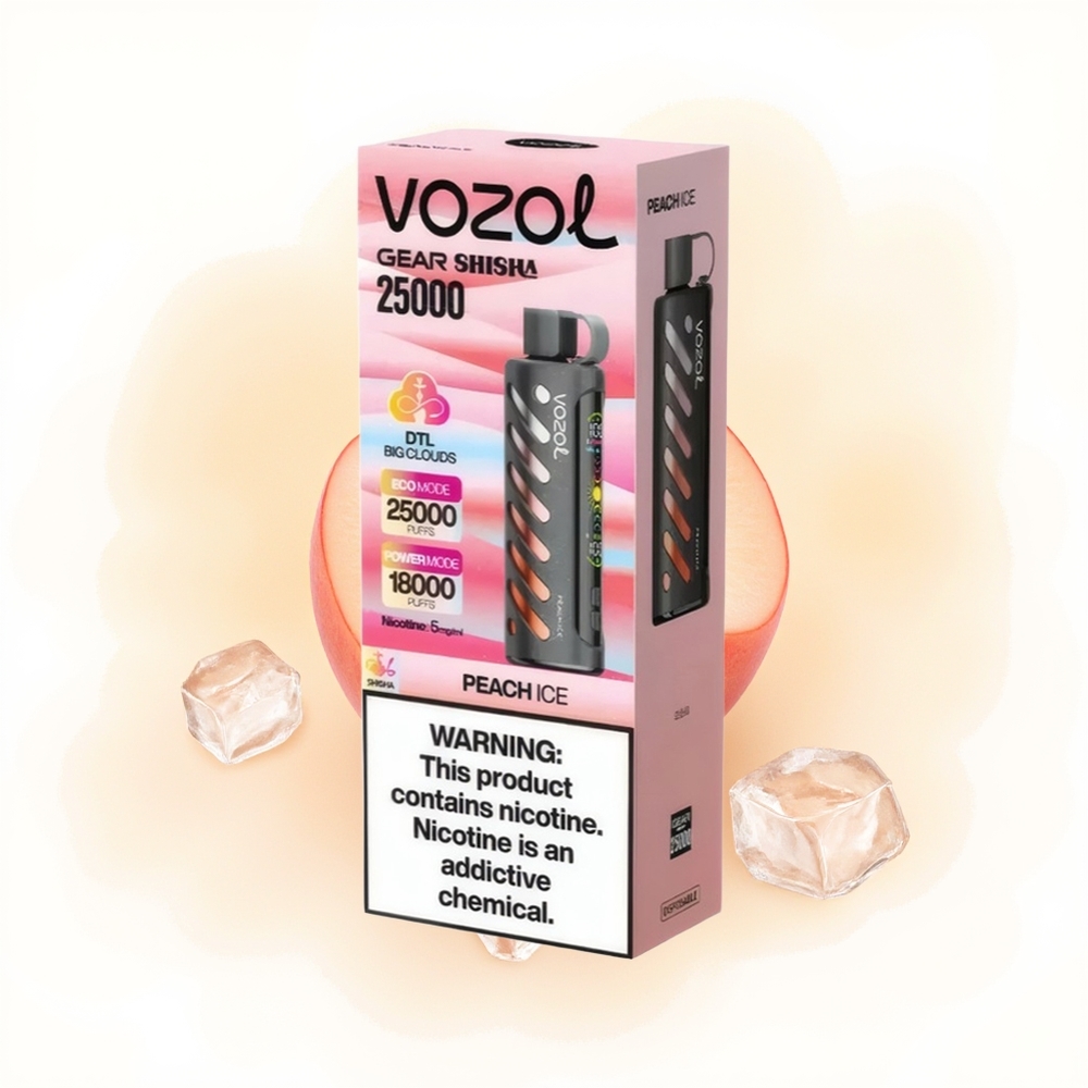 Wholesale Poland VOZOL Gear Shisha 25000 Puffs Dual Mesh Dual Modes Brzoskwiniowy Lód
