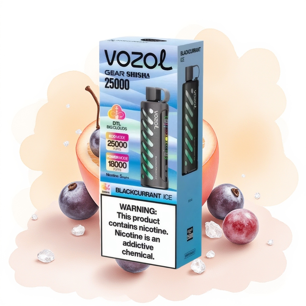 Wholesale Poland VOZOL Gear Shisha 25000 Puffs Dual Mesh Dual Modes Czarna Porzeczka Lód