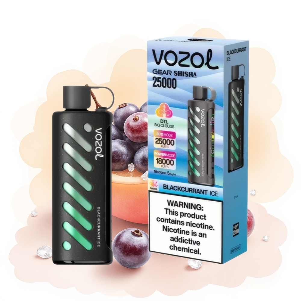 Wholesale Poland VOZOL Gear Shisha 25000 Puffs Dual Mesh Dual Modes Czarna Porzeczka Lód